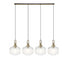 Atmore Brass & Black Plate with 4 Pumpkin Shaped Glass Shades